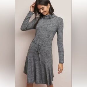 Anthropologie by Sunday in Brooklyn Turtleneck Long Sleeve Dress Black Gray XL